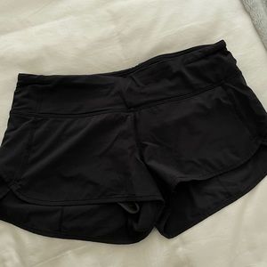 Black lululemon running shorts